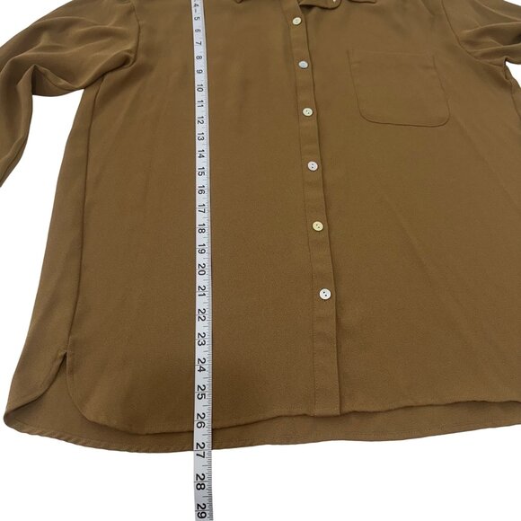 J. Jill Womens Button-Down Long Sleeve Tunic Top Size Medium Brown Relaxed Fit - Picture 5 of 13